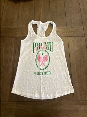 Phi mu White Racerback Tank Top - Perfect Match
